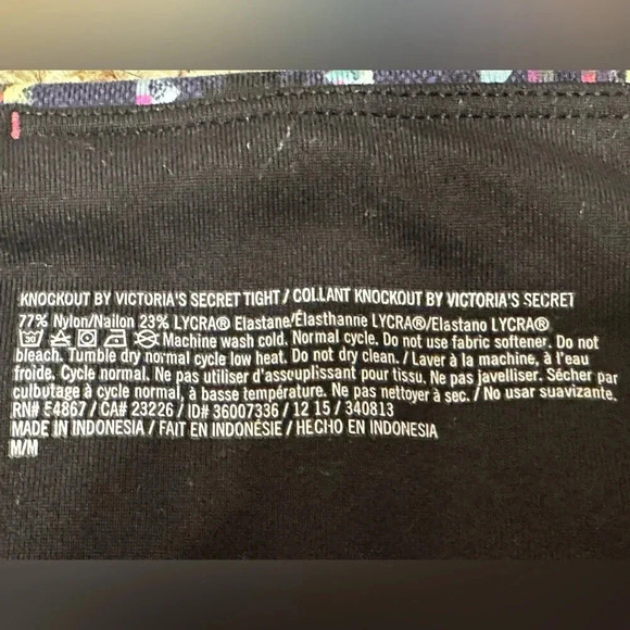 Victoria’s Secret VSX knockout full length multicolor leggings. Size M - Picture 5 of 6